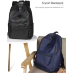 SJ03 13-15.6 inch Universal Large-capacity Laptop Backpack with USB Charging Port & Headphone Port - Image 3
