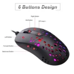HXSJ A904 RGB Light Macro Programming Mechanical Gaming Wired Mouse - Image 8