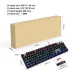 HXSJ L300 104 Keys USB Port LED Lighting Wired Mechanical Keyboard - Image 2