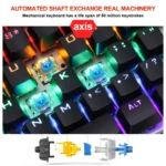 HXSJ L300 104 Keys USB Port LED Lighting Wired Mechanical Keyboard - Image 3