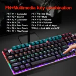 HXSJ L300 104 Keys USB Port LED Lighting Wired Mechanical Keyboard - Image 7