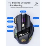 iMICE GW-X7 7-button Silent Rechargeable Wireless Gaming Mouse with Colorful RGB Lights - Image 3