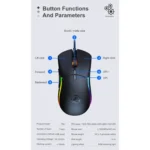 iMICE T60 7-key Custom Colorful Luminous Wired Honeycomb Gaming Mouse, Cable Length: 1.8m - Image 3