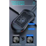 iMICE T60 7-key Custom Colorful Luminous Wired Honeycomb Gaming Mouse, Cable Length: 1.8m - Image 4