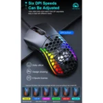 iMICE T60 7-key Custom Colorful Luminous Wired Honeycomb Gaming Mouse, Cable Length: 1.8m - Image 6