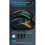 iMICE T60 7-key Custom Colorful Luminous Wired Honeycomb Gaming Mouse, Cable Length: 1.8m - Image 9