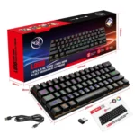 HXSJ L800 61 Keys Bluetooth 5.0 / 2.4G Wireless / Type-C Wired Three Modes Blue Shaft Mechanical Keyboard - Image 3