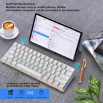 HXSJ L800 61 Keys Bluetooth 5.0 / 2.4G Wireless / Type-C Wired Three Modes Blue Shaft Mechanical Keyboard - Image 8