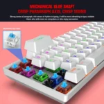 HXSJ L800 61 Keys Bluetooth 5.0 / 2.4G Wireless / Type-C Wired Three Modes Blue Shaft Mechanical Keyboard - Image 10