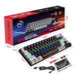 HXSJ V800 68 Keys Type-C Wired Cool Backlight Mechanical Keyboard - Image 8