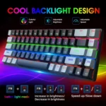 HXSJ V800 68 Keys Type-C Wired Cool Backlight Mechanical Keyboard - Image 2