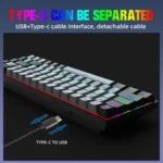 HXSJ V800 68 Keys Type-C Wired Cool Backlight Mechanical Keyboard - Image 3