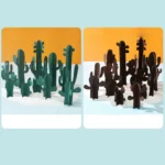 12 in 1 Miniature Beach Paper Cut Cactus Sandy Beach Landscape Decoration Photography Props - Image 2