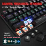 HXSJ V900 61 Keys Cool Lighting Effect Mechanical Wired Keyboard - Image 3