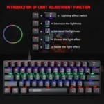 HXSJ V900 61 Keys Cool Lighting Effect Mechanical Wired Keyboard - Image 4