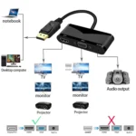 D45 3 in 1 HDMI to HDMI + VGA + 3.5 Audio Converter Cable - Image 4