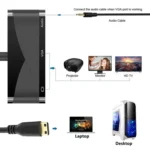 h114 3 in 1 Mini HDMI to HDMI + VGA + 3.5 Audio Converter Cable - Image 5