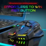 HXSJ S700 USB 12800dpi Adjustable 10-Keys Mechanical Wired Gaming Mouse - Image 2