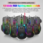 HXSJ S700 USB 12800dpi Adjustable 10-Keys Mechanical Wired Gaming Mouse - Image 3