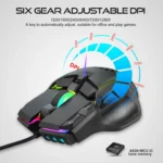 HXSJ S700 USB 12800dpi Adjustable 10-Keys Mechanical Wired Gaming Mouse - Image 6