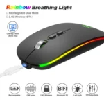 HXSJ M103FG 1600dpi Adjustable 2.4G + Bluetooth RGB Light Wireless Mouse - Image 2