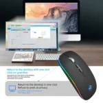 HXSJ M103FG 1600dpi Adjustable 2.4G + Bluetooth RGB Light Wireless Mouse - Image 3