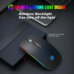 HXSJ M103FG 1600dpi Adjustable 2.4G + Bluetooth RGB Light Wireless Mouse - Image 4