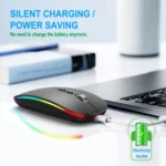 HXSJ M103FG 1600dpi Adjustable 2.4G + Bluetooth RGB Light Wireless Mouse - Image 6