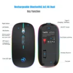 HXSJ M103FG 1600dpi Adjustable 2.4G + Bluetooth RGB Light Wireless Mouse - Image 8