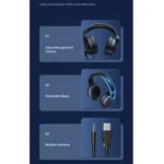 awei GM-3 USB + 3.5mm Ambient Light Gaming Wired Headset with Microphone - Image 7