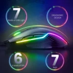 ONIKUMA CW905 RGB Lighting Wired Mouse - Image 3