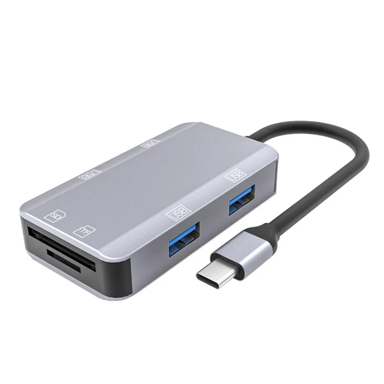 EDA002675001A_2.webp NK-3049 6 in 1 USB-C / Type-C to TF / SD Card Slot + 4 USB Female Adapter - Image 3