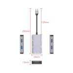 NK-3049 6 in 1 USB-C / Type-C to TF / SD Card Slot + 4 USB Female Adapter - Image 4