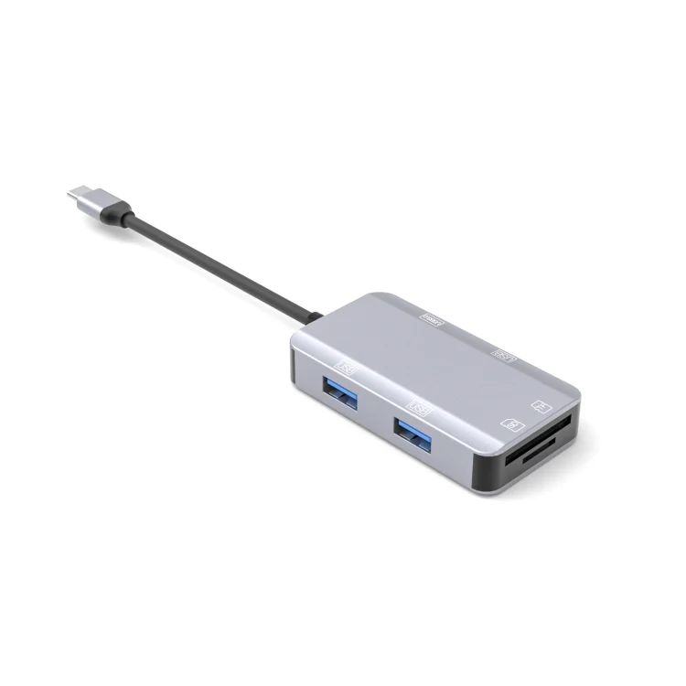 EDA002675501A_1.webp NK-3049H 6 in 1 USB-C / Type-C to TF / SD Card Slot + USB 3.0 + 3 USB 2.0 Female Adapter - Image 2