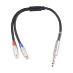 TC030YTR048-03 6.35mm Male to Dual RCA Female Bifurcated Audio Cable, Length: 30cm - Image 2