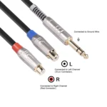 TC030YTR048-03 6.35mm Male to Dual RCA Female Bifurcated Audio Cable, Length: 30cm - Image 4