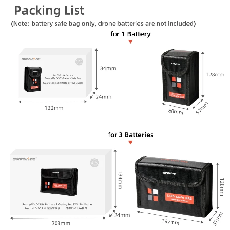 EDA0027684_5.webp Sunnylife EVO-DC356 3 in 1 Battery Explosion-proof Bag for EVO Lite - Image 6