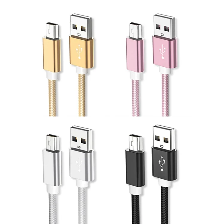 EDA002784301_B1.webp 5 PCS Mini USB to USB A Woven Data / Charge Cable for MP3, Camera, Car DVR - Image 2