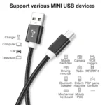 5 PCS Mini USB to USB A Woven Data / Charge Cable for MP3, Camera, Car DVR - Image 3