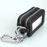 9075 Universal Crocodile Texture Cowhide Double Zipper Car Key Case