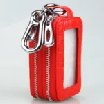9075 Universal Crocodile Texture Cowhide Double Zipper Car Key Case - Image 2