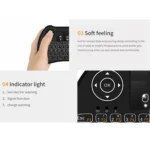 H9 2.4GHz Mini Wireless Air Mouse QWERTY Keyboard with White Backlight & Touchpad for PC, TV - Image 6