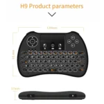 H9 2.4GHz Mini Wireless Air Mouse QWERTY Keyboard with White Backlight & Touchpad for PC, TV - Image 7