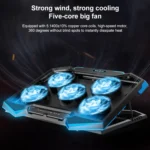 5 Fan 2 USB Lifting Folding Laptop Cooling Stand - Image 2