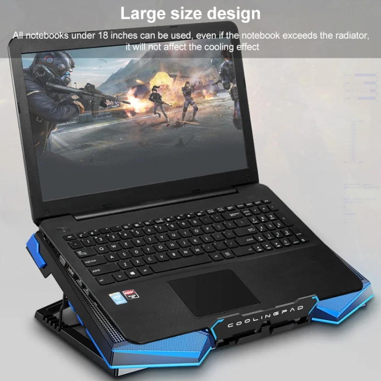 EDA003226601_B2.webp 5 Fan 2 USB Lifting Folding Laptop Cooling Stand - Image 3