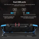 5 Fan 2 USB Lifting Folding Laptop Cooling Stand - Image 6