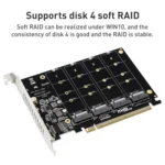 PH44 NVME 4 Disk Array Card PCI-E Signal Split Array Card - Image 4