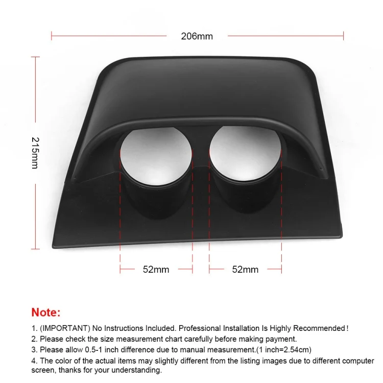 EDA003435801_3.webp Car 52mm 2 Holes Dash Gauge Meter Pod Mount Holder - Image 4