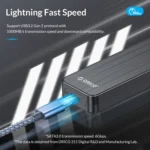 ORICO HM2C3-BK USB3.1 Gen1 Type-C 6Gbps M.2 SATA SSD Enclosure - Image 5