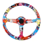 35cm Car Racing Graffiti ABS Steering Wheel